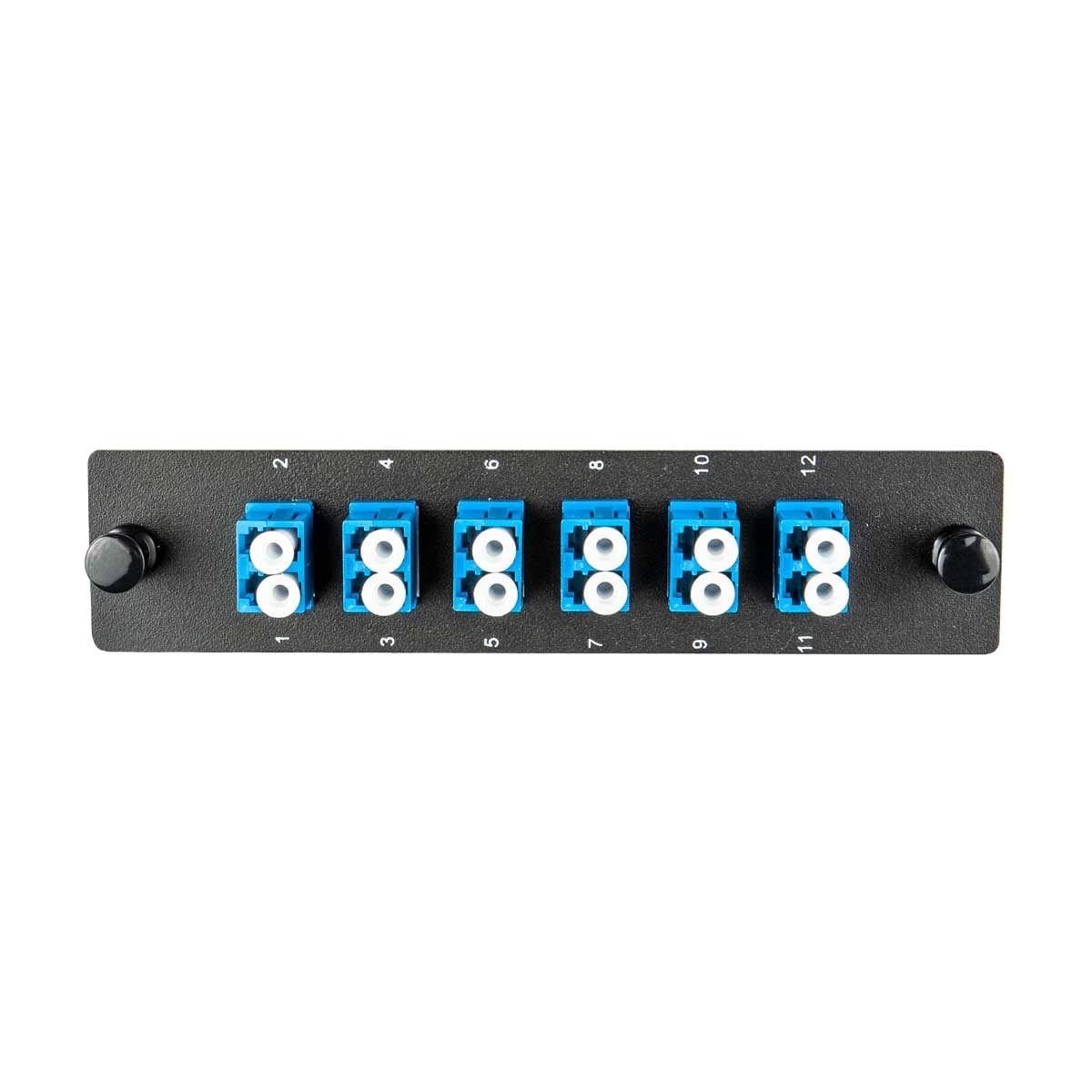 Adapter Plate, 12 Fiber, Duplex, LC/UPC, 9 µm OS2, Blue
